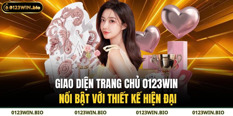 Giao diện trang chủ 0123WIN nổi bật với thiết kế hiện đại