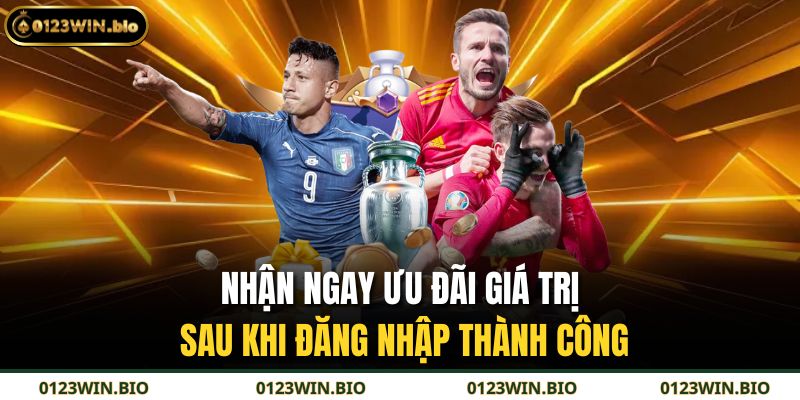 Đăng Nhập 0123WIN - Trải Nghiệm Cá Cược Siêu Nhanh 4 Nhận ngay ưu đãi giá trị sau khi đăng nhập thành công